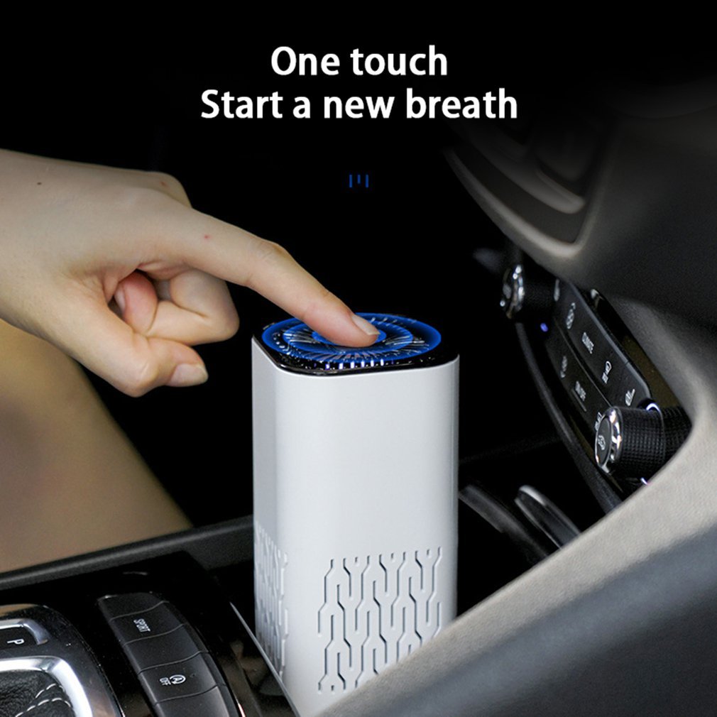 Portable Car Air Purifier & Ionizer - Removes Dust, Smoke & Odors